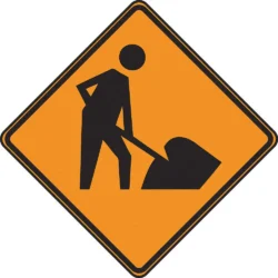 Road Work Sign 30 X 30 IN